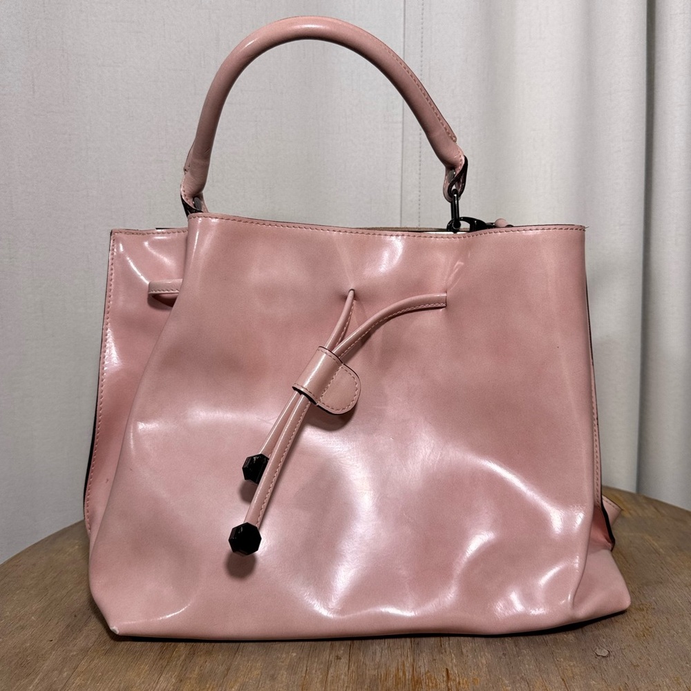 Alberta Di Canio Pink Patent Leather Satchel Bag